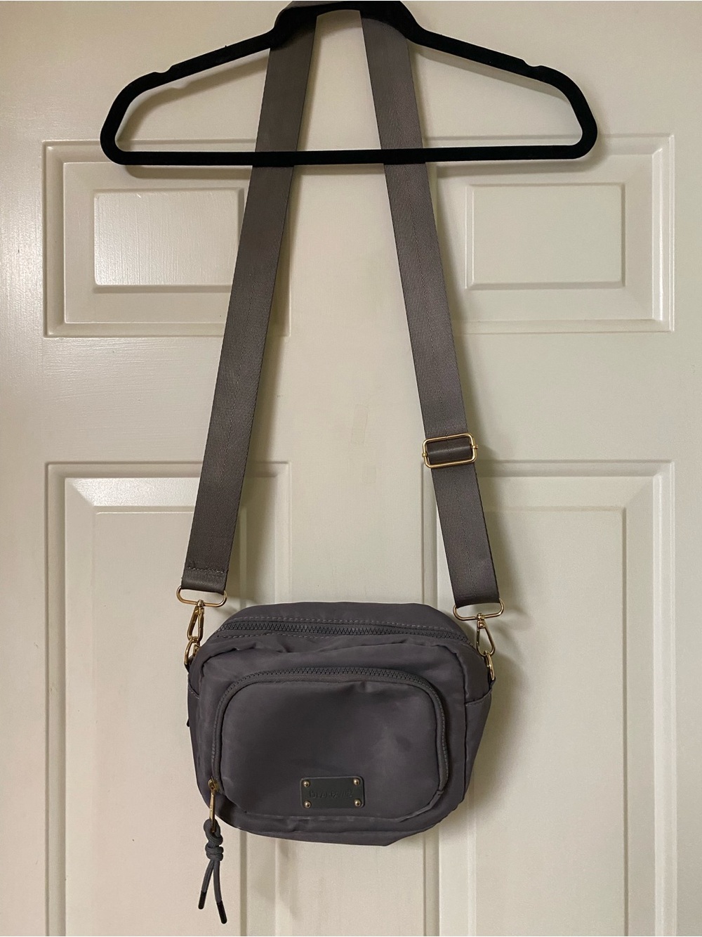 BearPaw Gray Crossbody Shoulder Bag with Adjustable Strap